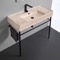 Modern Console Sink, Travertine Style Sink, 40